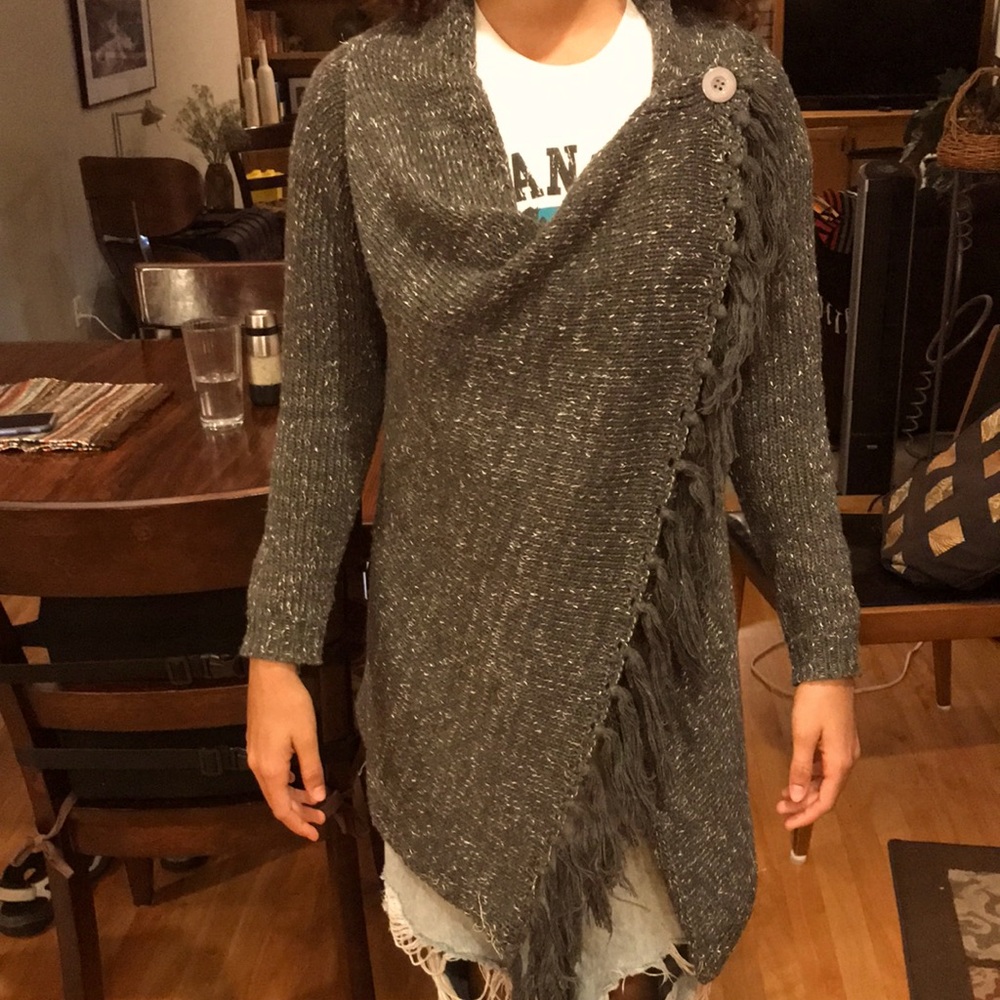 Gray cowl neck sweater